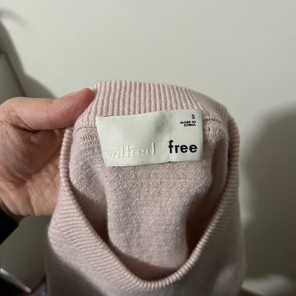 Wilfred Free Pink Cropped Ribbed Sweater - Picture 3 of 3